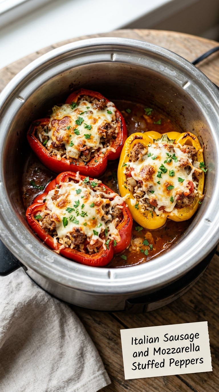 Italian Sausage and Mozzarella Stuffed Peppers