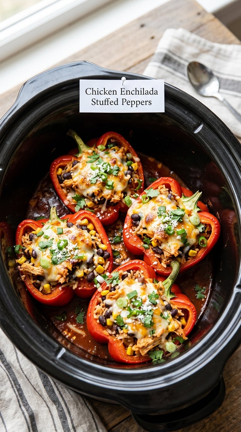 Chicken Enchilada Stuffed Peppers