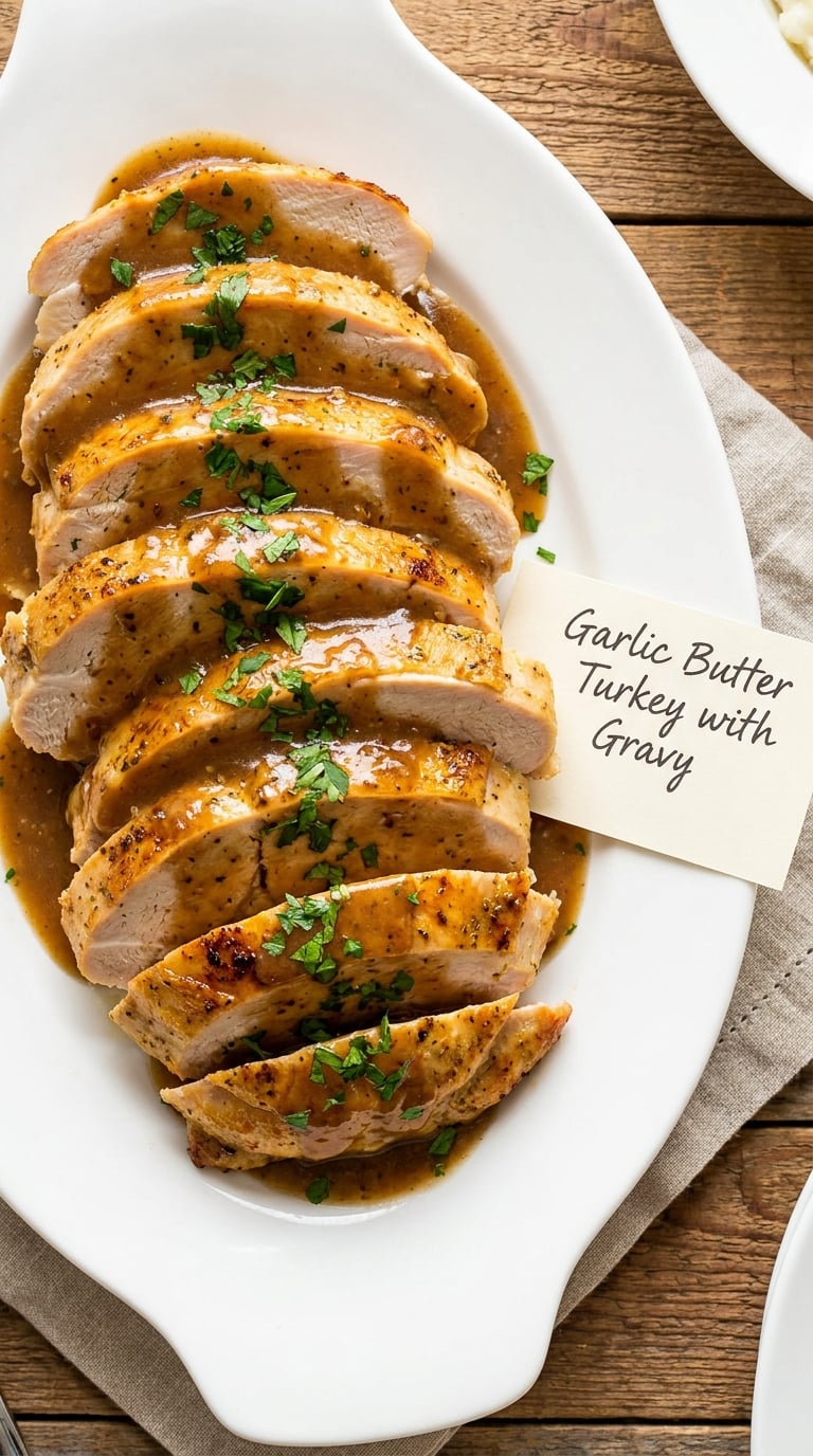 Garlic Butter Turkey with Gravy
