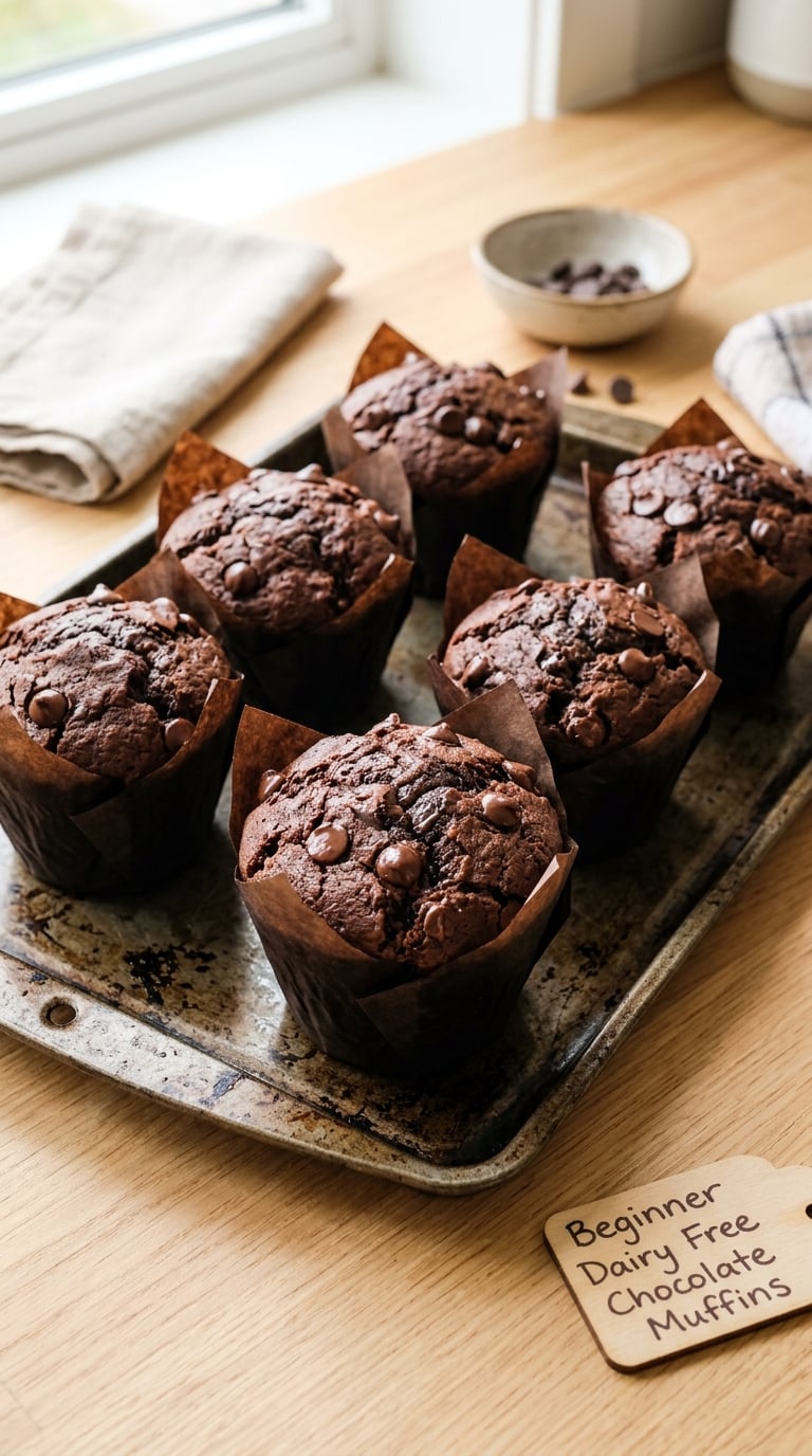 Beginner Dairy Free Chocolate Muffins