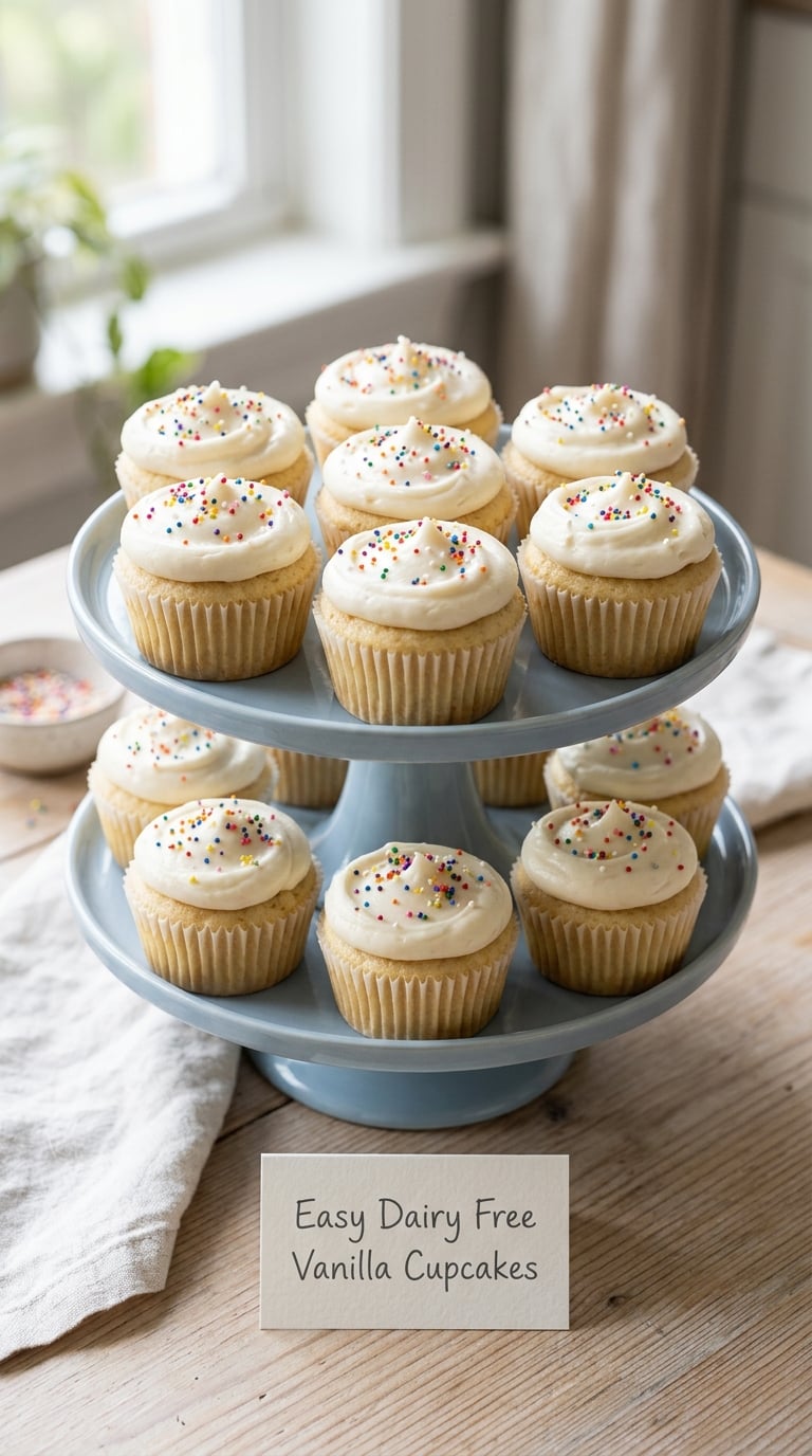 Easy Dairy Free Vanilla Cupcakes