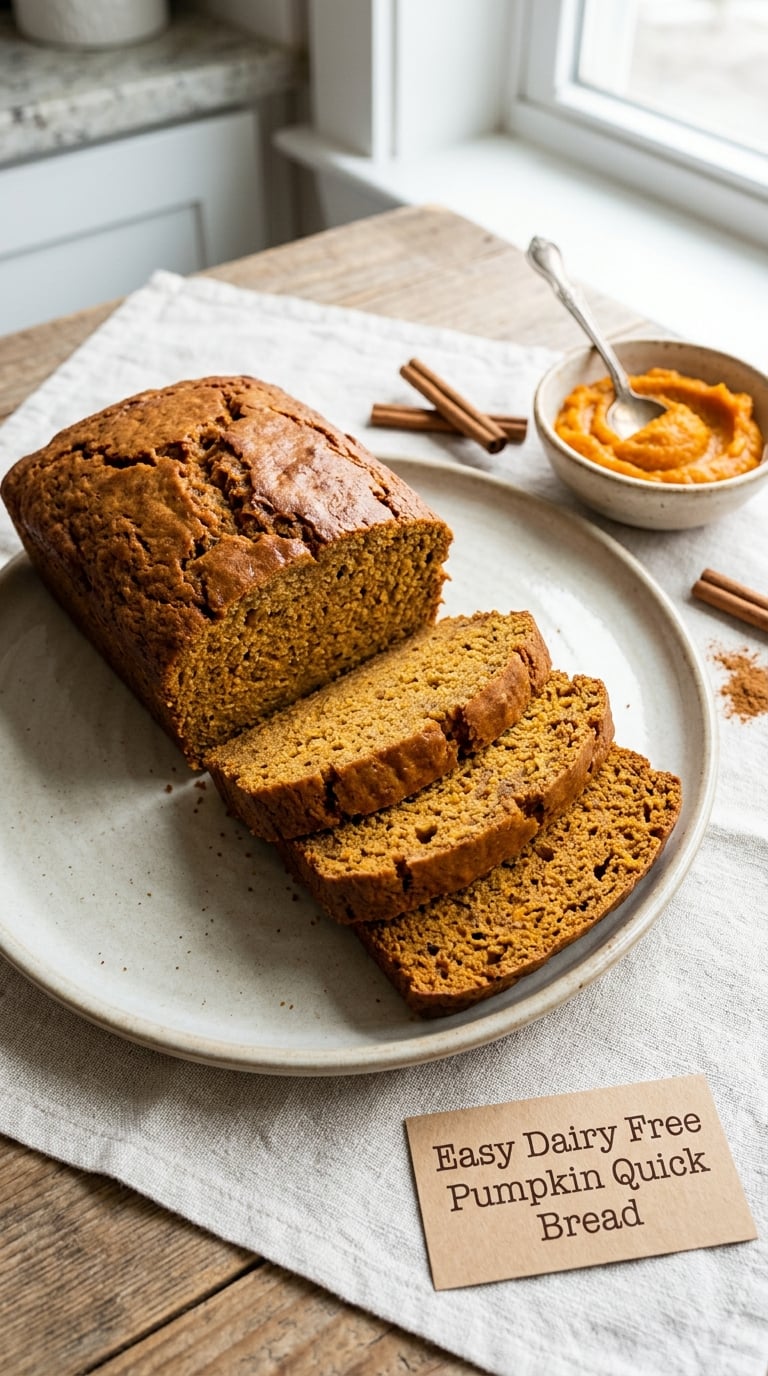 Easy Dairy Free Pumpkin Quick Bread