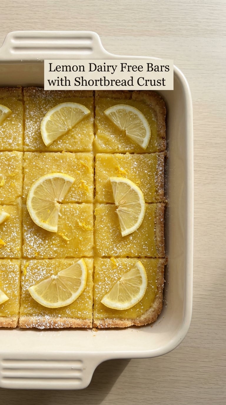 Lemon Dairy Free Bars with Shortbread Crust
