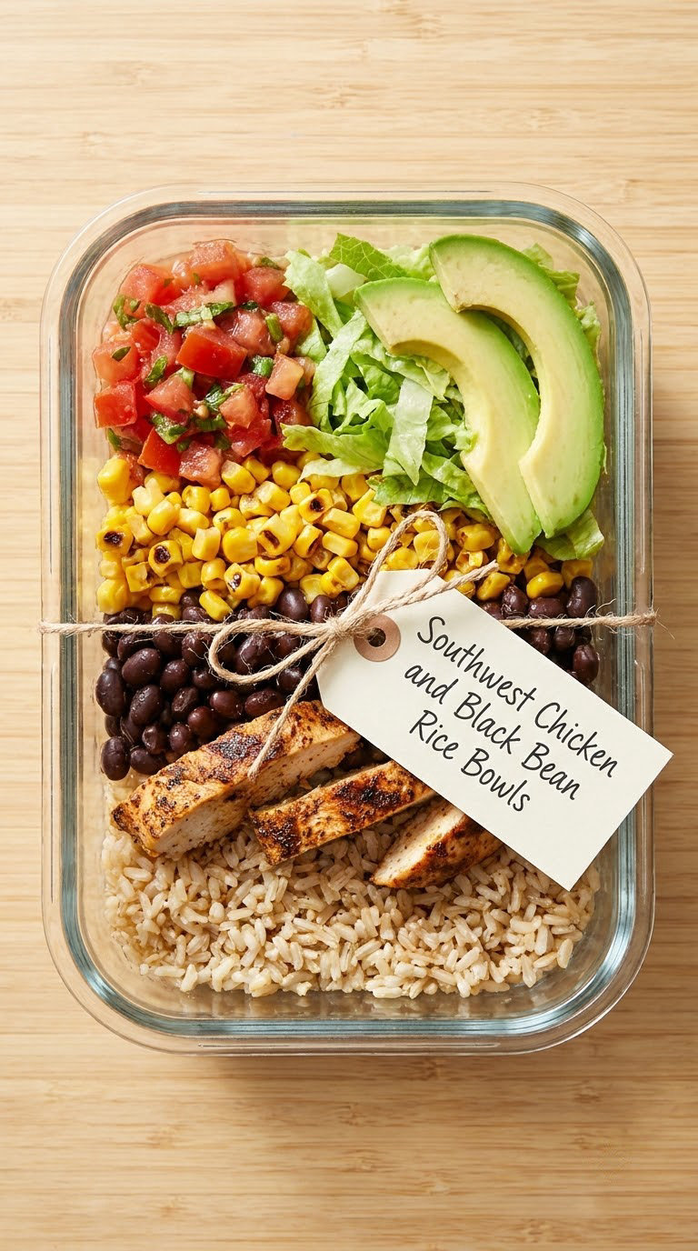 Southwest Chicken and Black Bean Rice Bowls