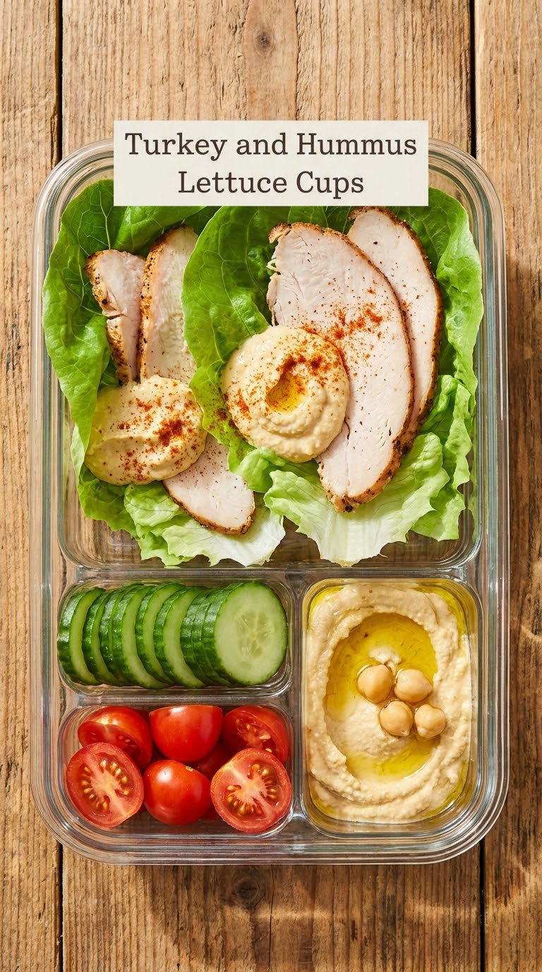 Turkey and Hummus Lettuce Cups