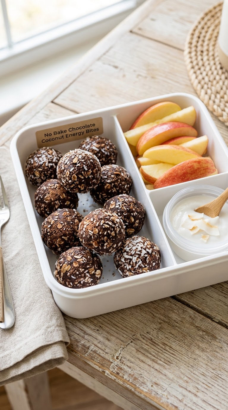 No Bake Chocolate Coconut Energy Bites