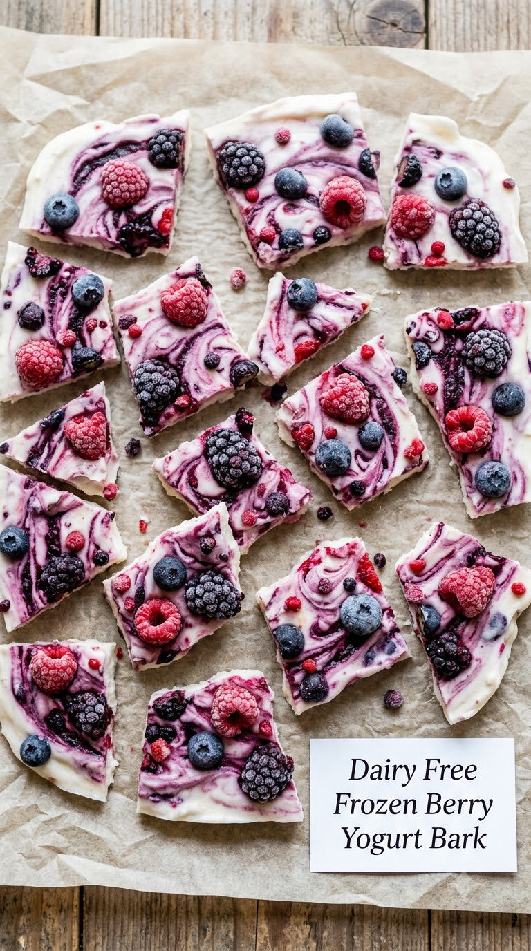 Dairy Free Frozen Berry Yogurt Bark