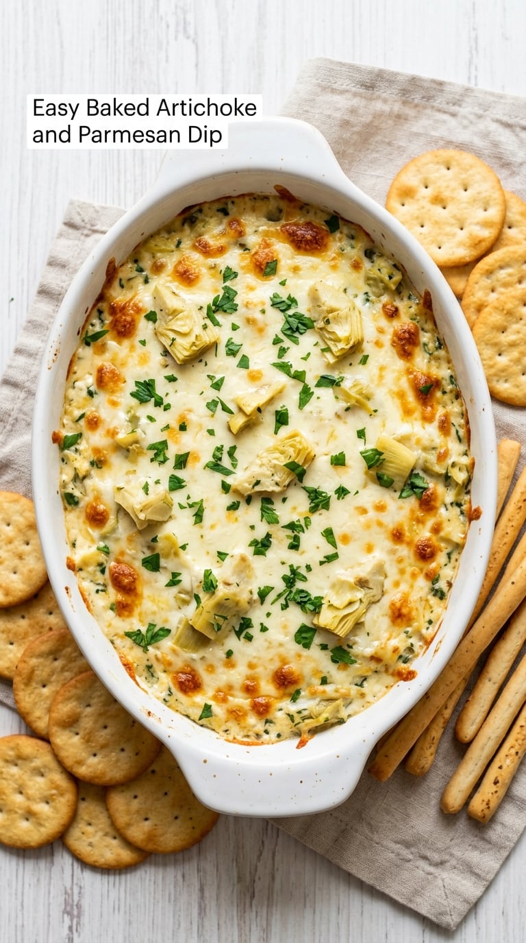 Easy Baked Artichoke and Parmesan Dip