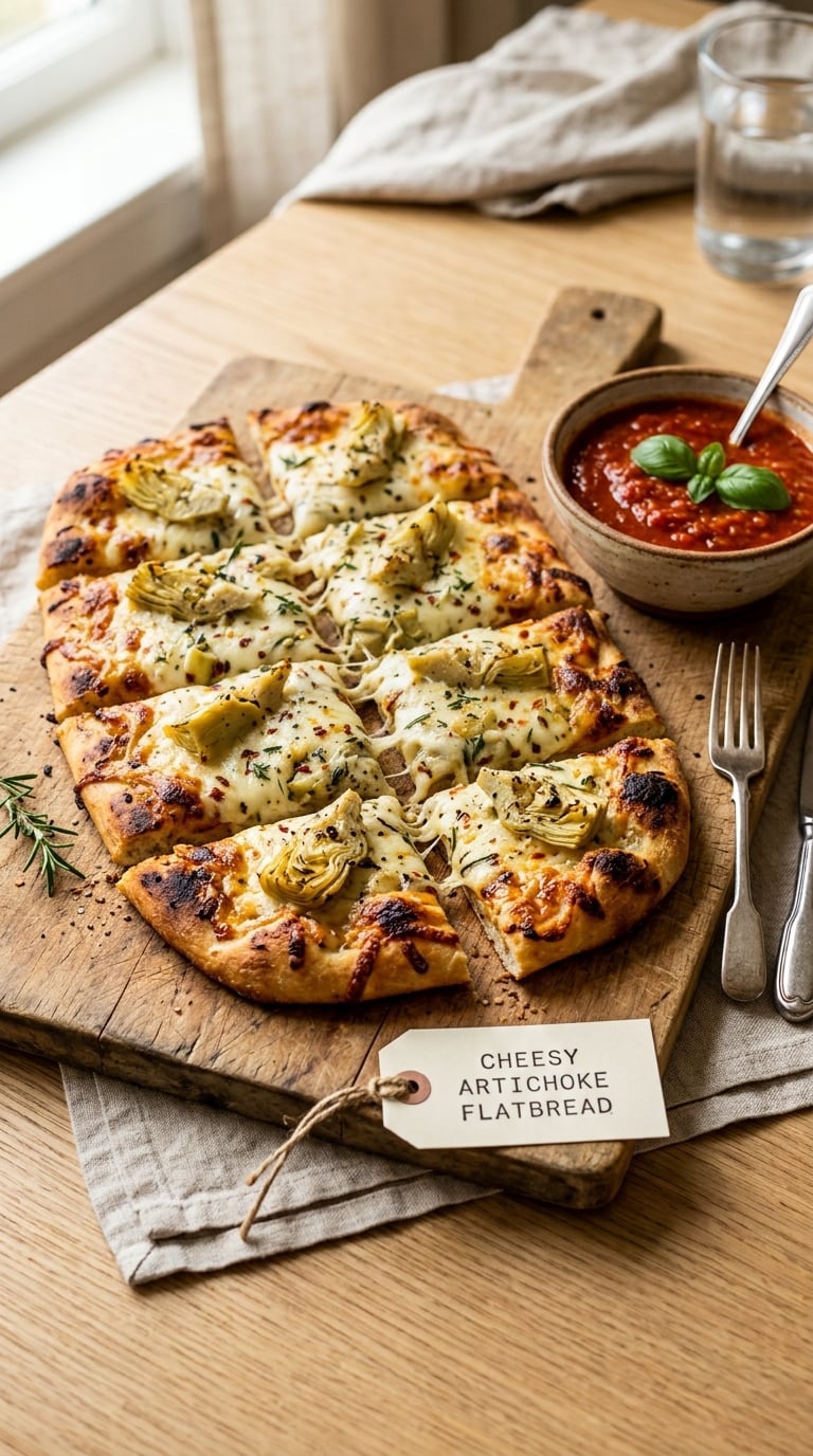 Cheesy Artichoke Flatbread