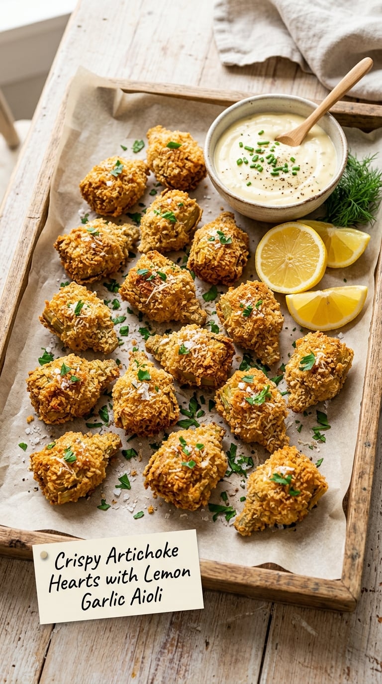 Crispy Artichoke Hearts with Lemon Garlic Aioli