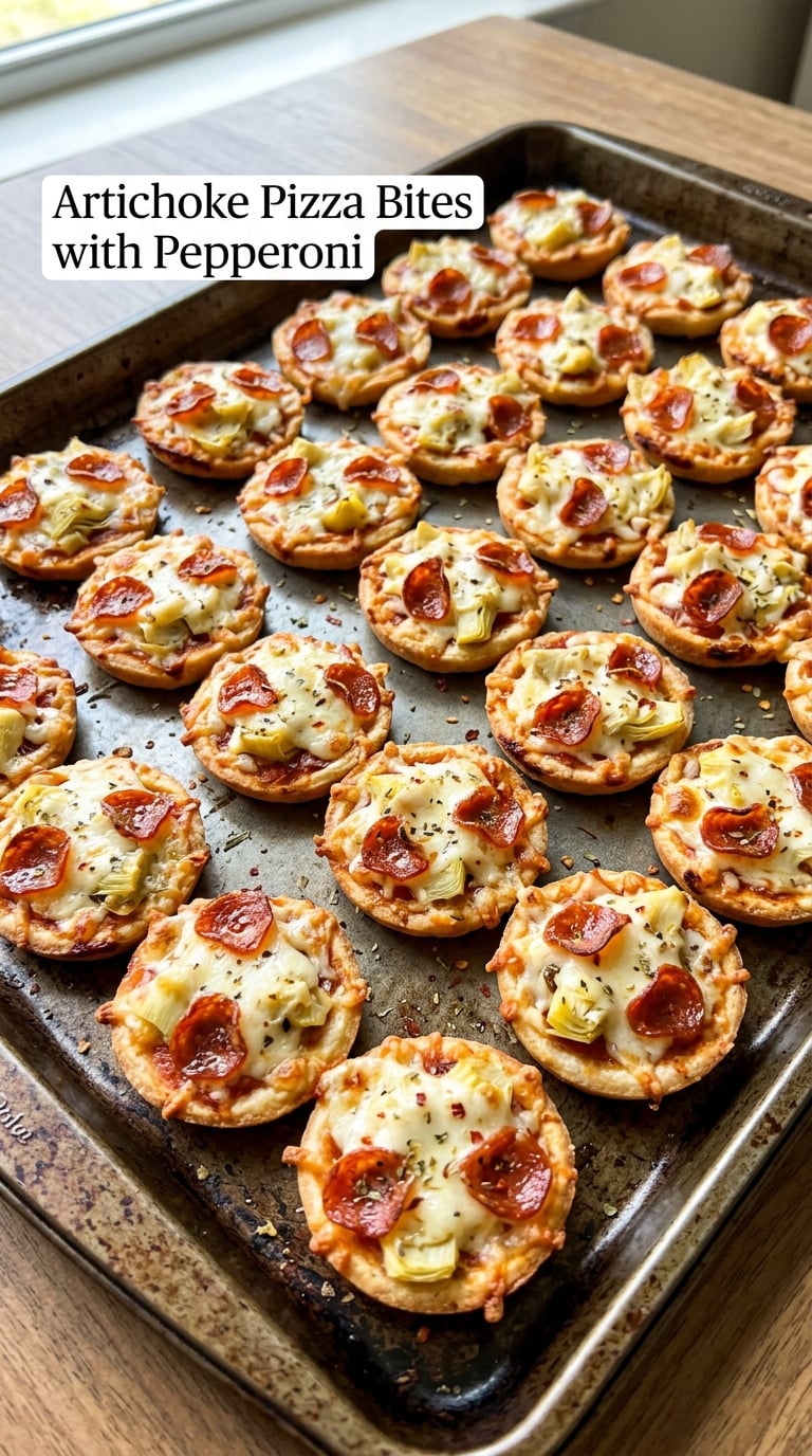 Artichoke Pizza Bites with Pepperoni