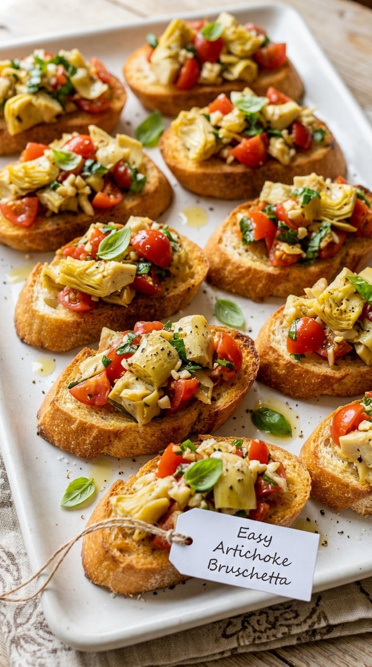 Easy Artichoke Bruschetta