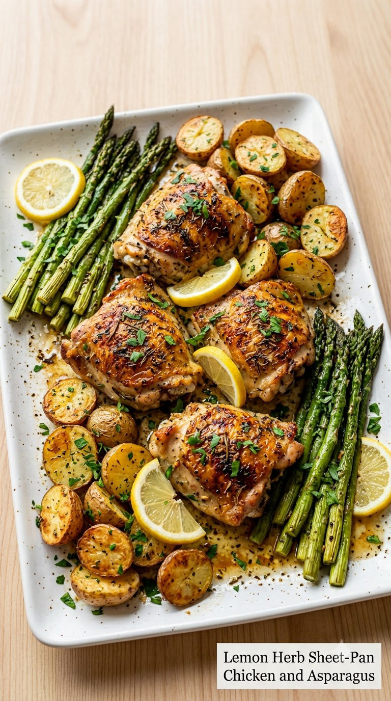 Lemon Herb Sheet-Pan Chicken and Asparagus
