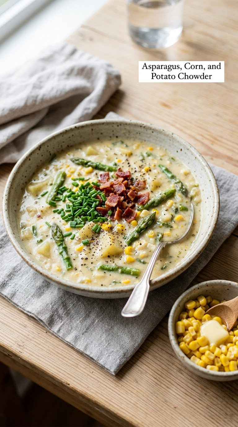 Asparagus, Corn, and Potato Chowder