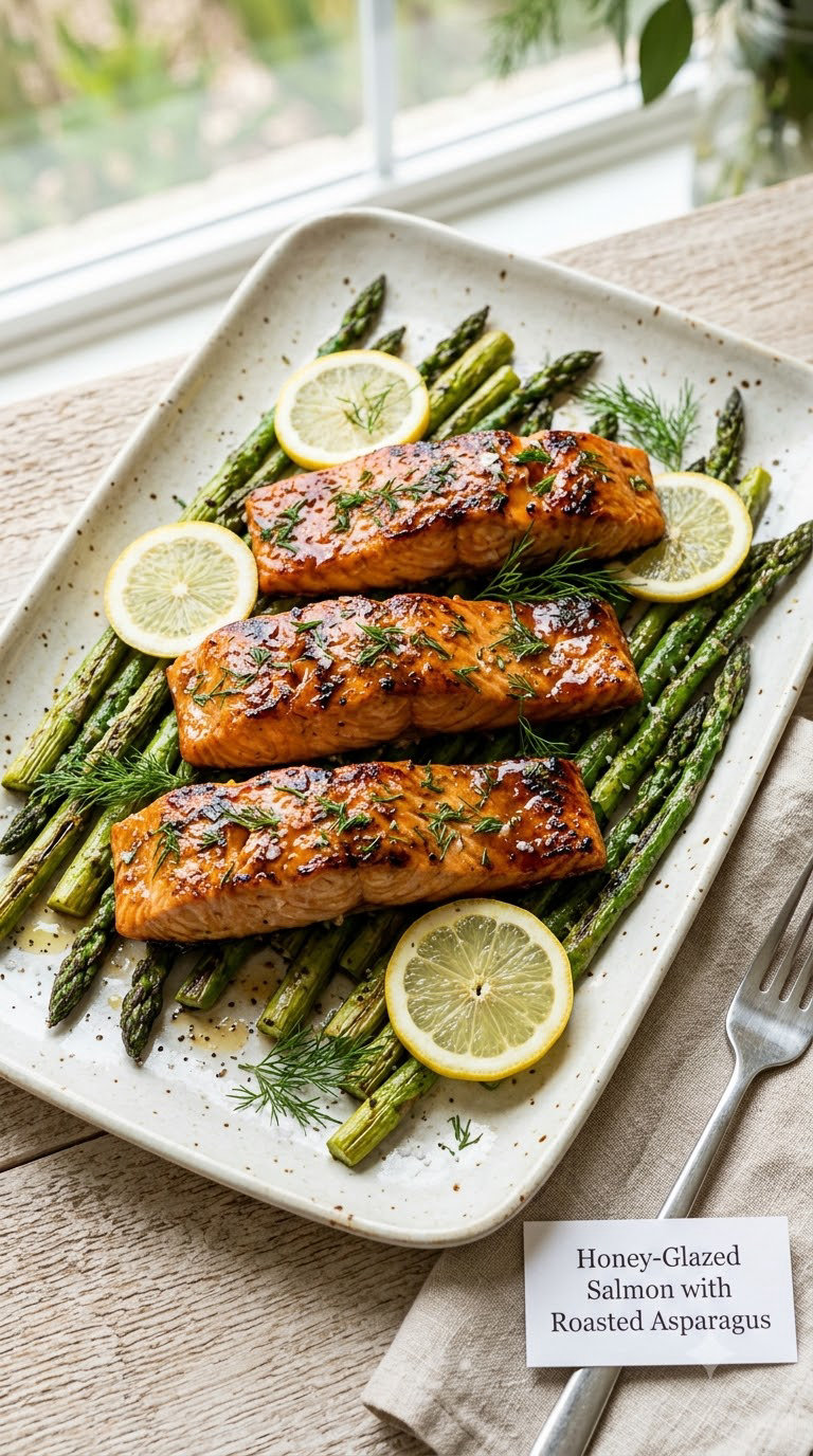 Honey-Glazed Salmon with Roasted Asparagus
