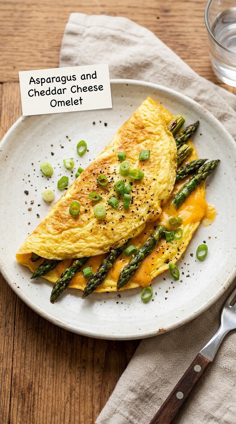 Asparagus and Cheddar Cheese Omelet