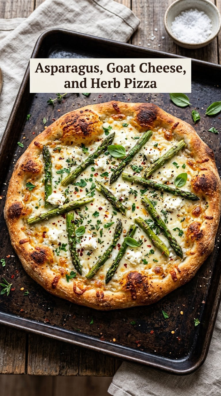Asparagus, Goat Cheese, and Herb Pizza
