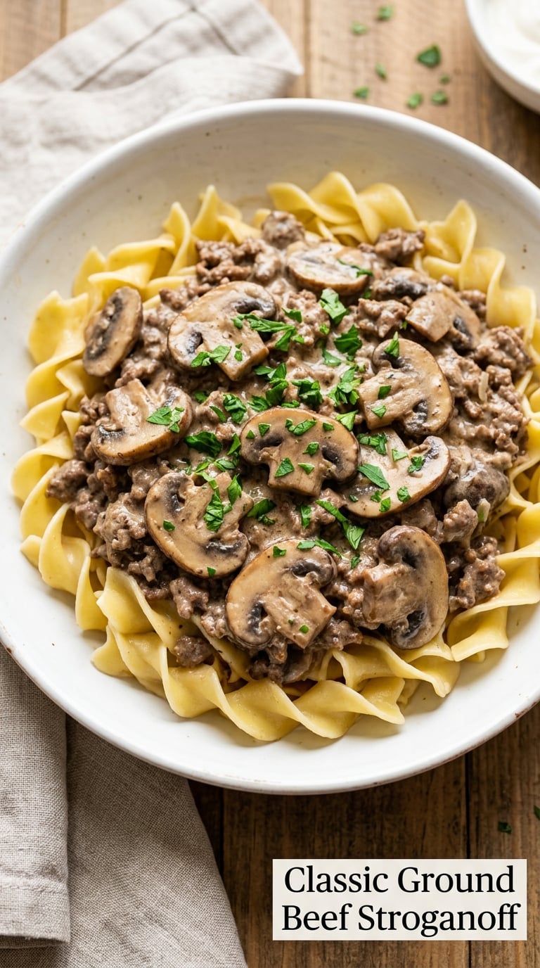 Classic Ground Beef Stroganoff