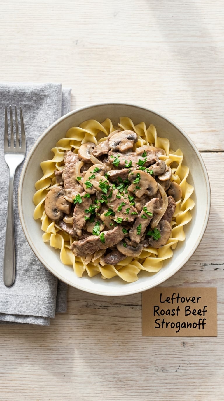 Leftover Roast Beef Stroganoff