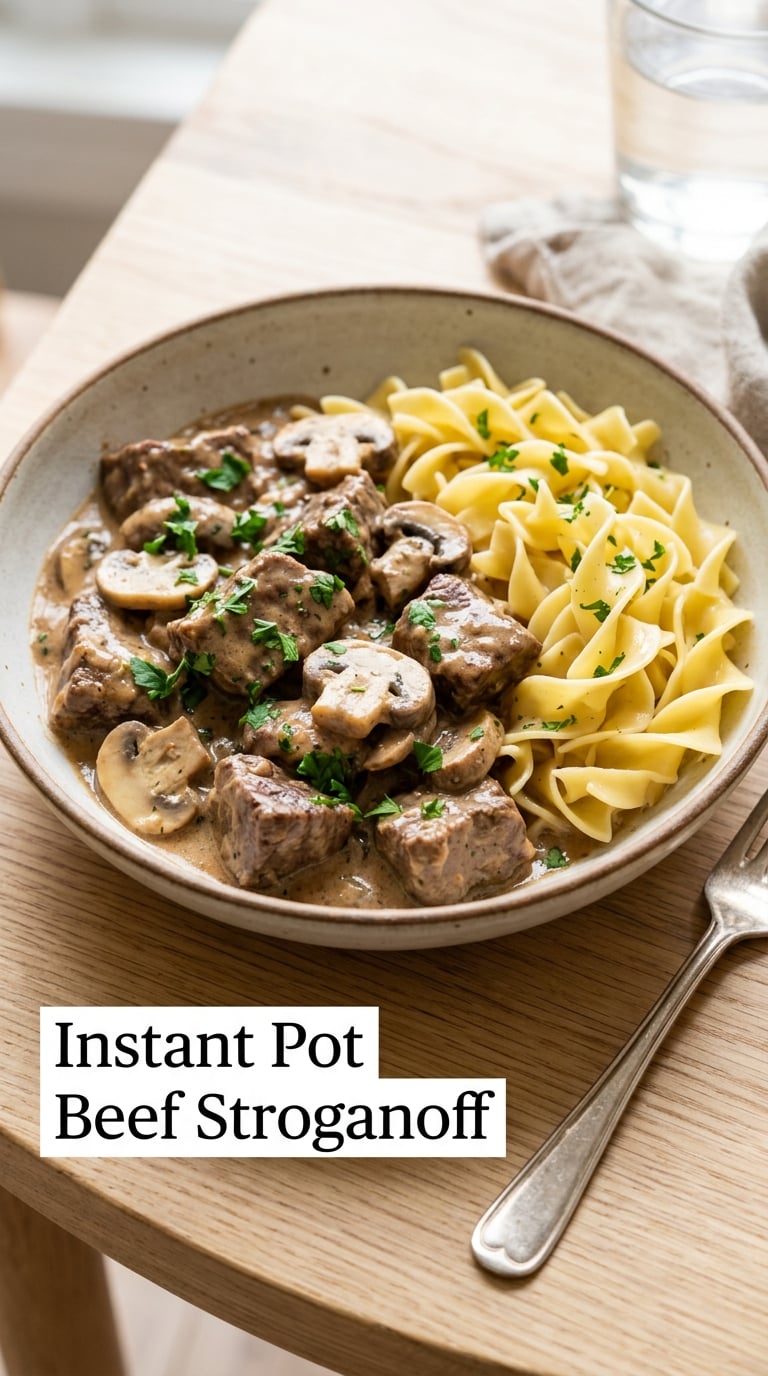 Instant Pot Beef Stroganoff