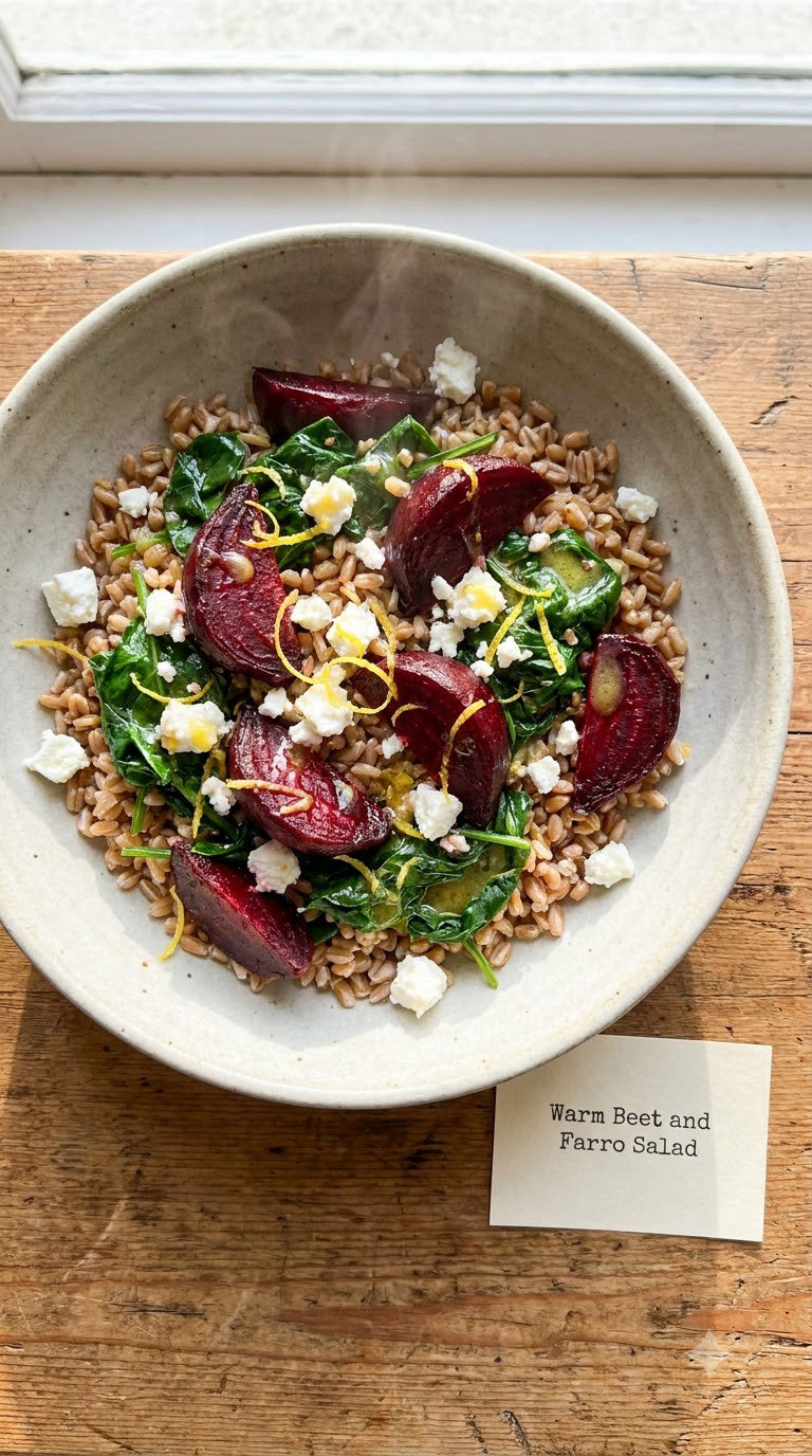 Warm Beet and Farro Salad