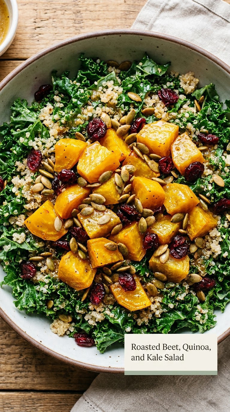 Roasted Beet, Quinoa, and Kale Salad