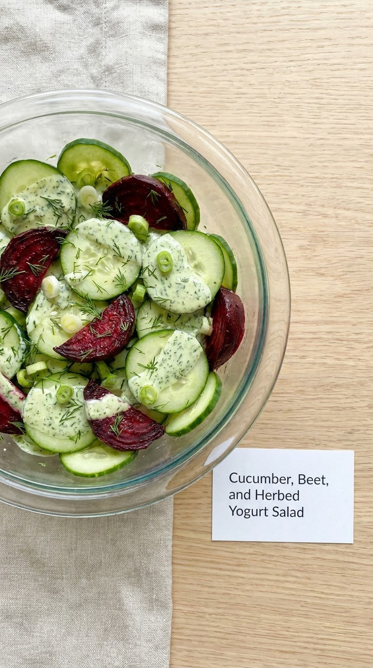 Cucumber, Beet, and Herbed Yogurt Salad
