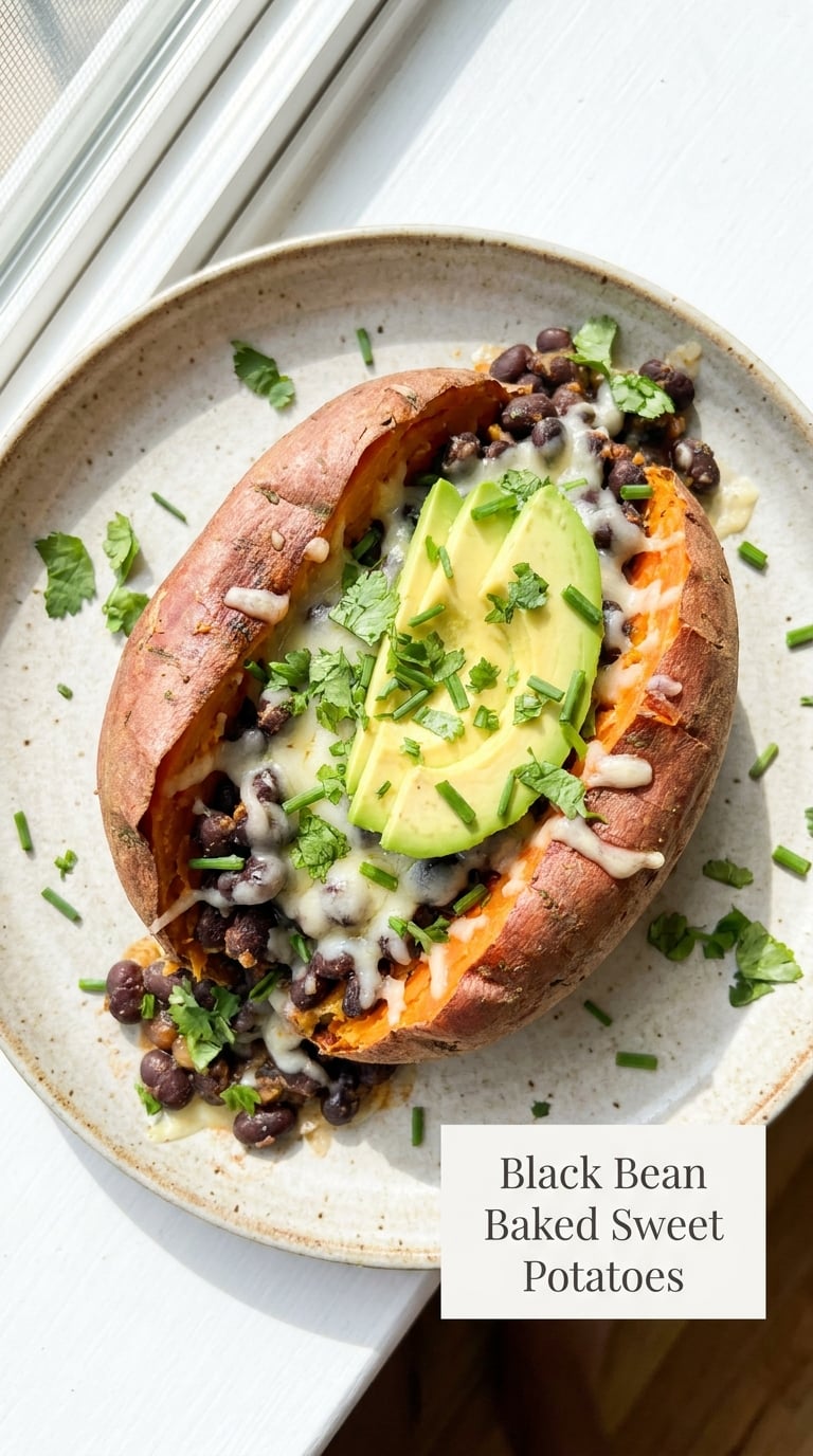 Black Bean Baked Sweet Potatoes