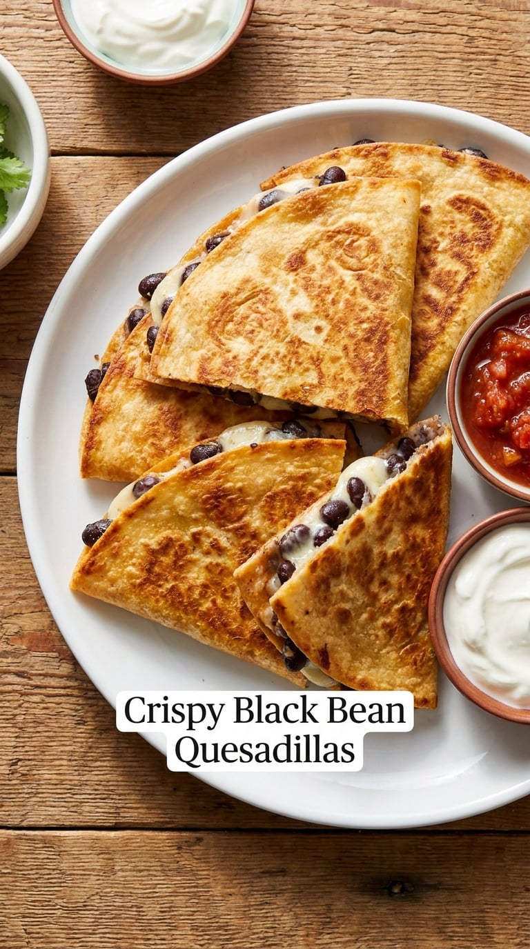 Crispy Black Bean Quesadillas
