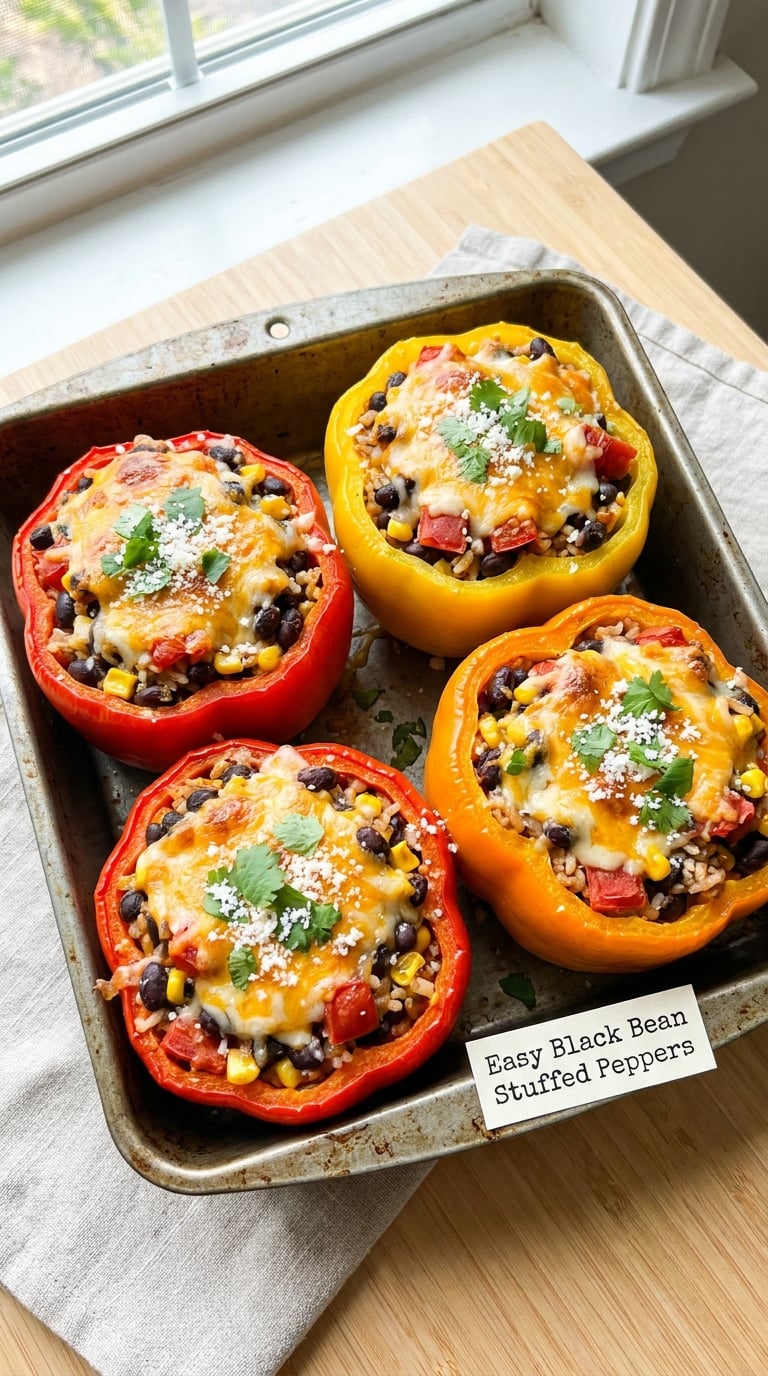 Easy Black Bean Stuffed Peppers