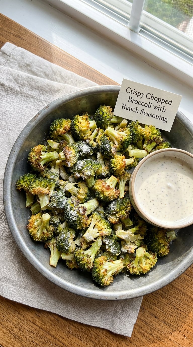 Crispy Chopped Broccoli with Ranch Seasoning