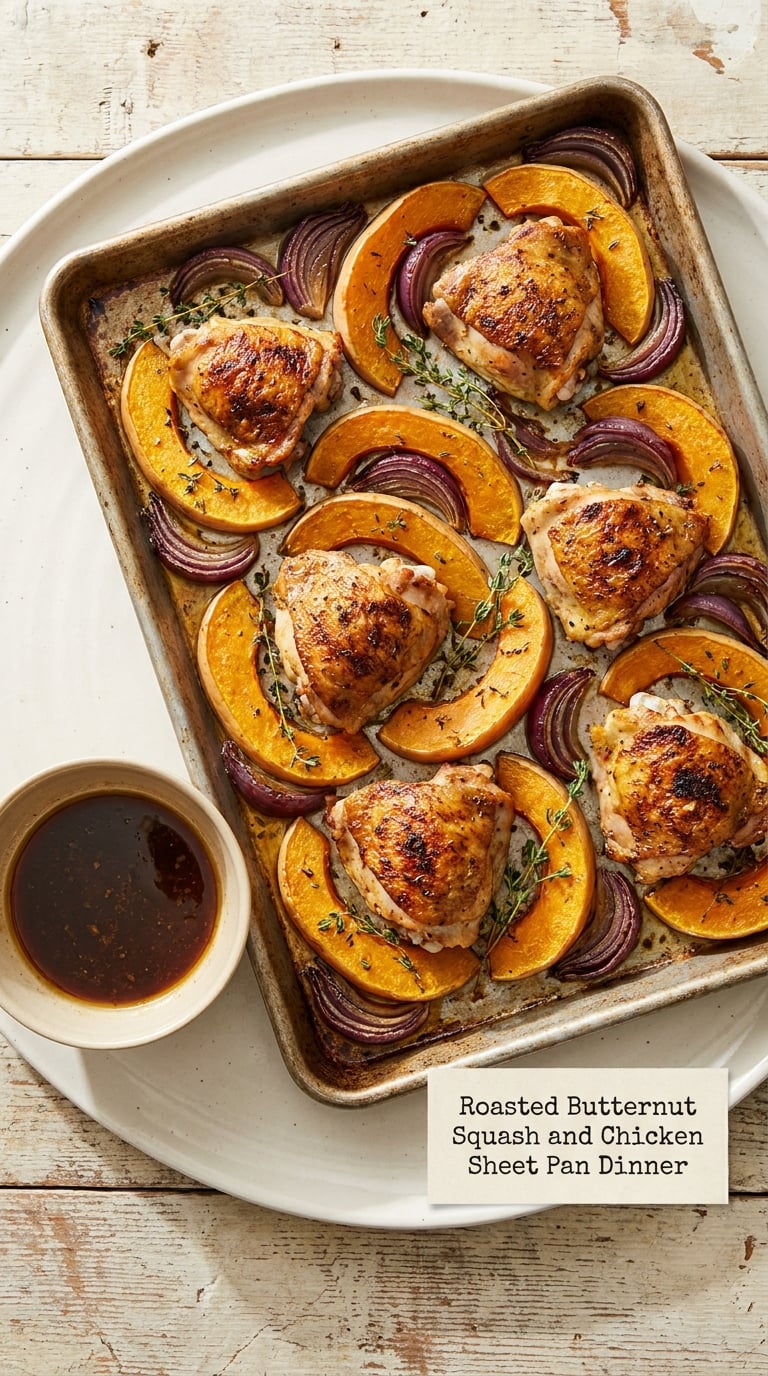 Roasted Butternut Squash and Chicken Sheet Pan Dinner