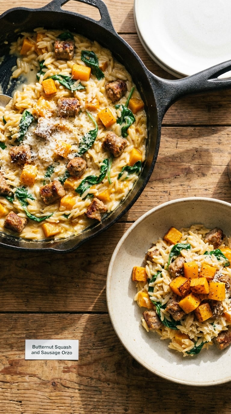 Butternut Squash and Sausage Orzo