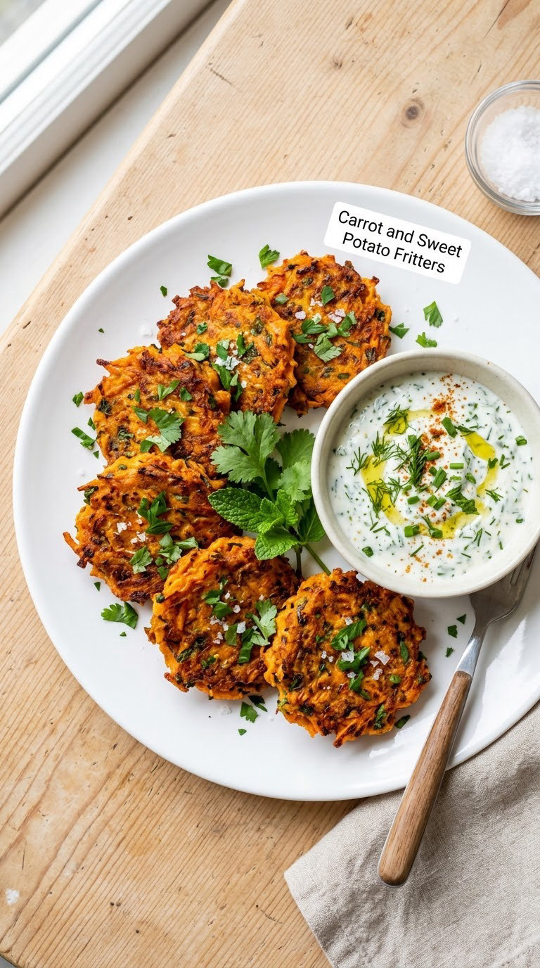 Carrot and Sweet Potato Fritters