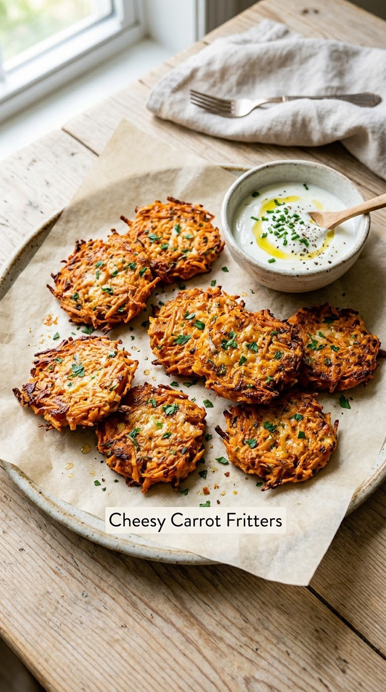 Cheesy Carrot Fritters