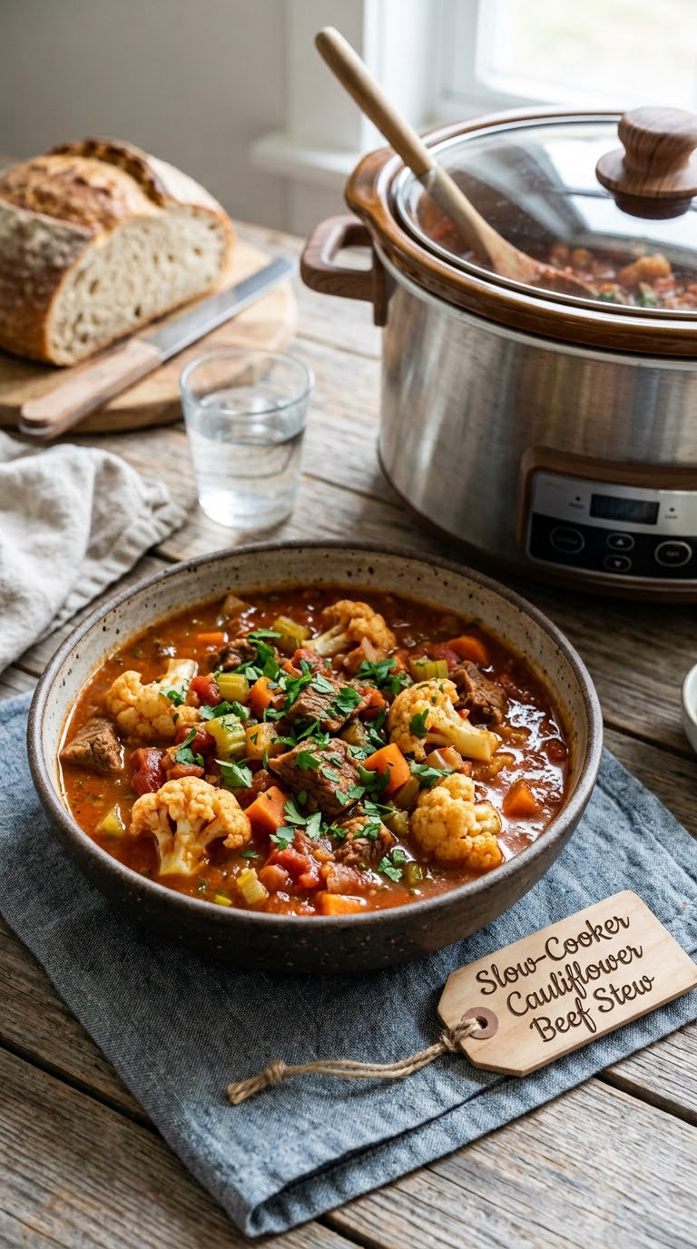 Slow-Cooker Cauliflower Beef Stew