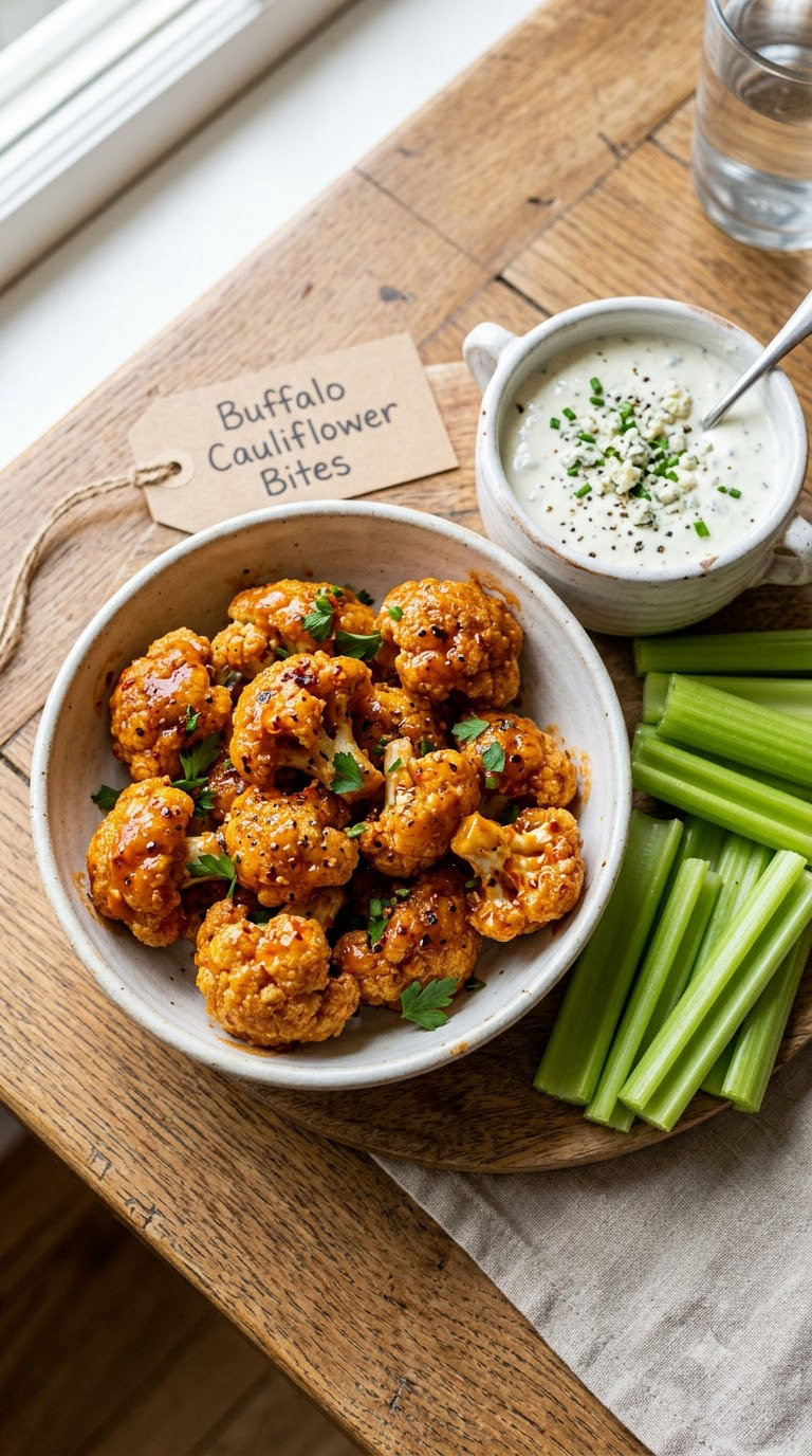Crispy Buffalo Cauliflower Bites