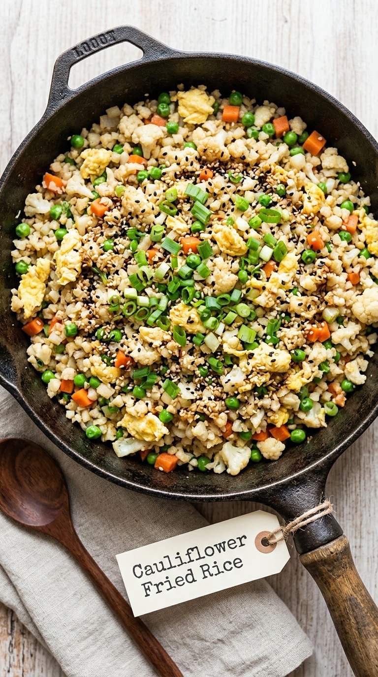 Cauliflower Fried Rice with Egg and Vegetables