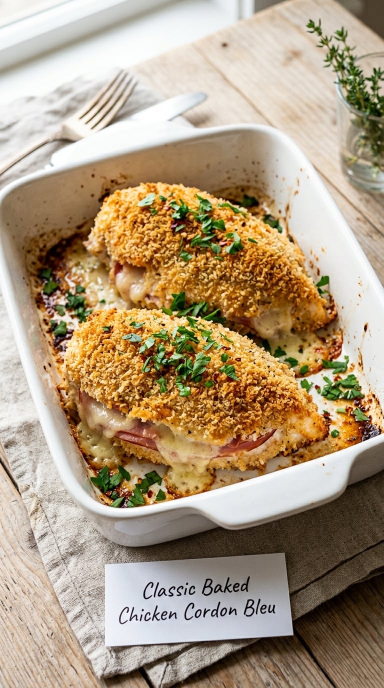Classic Baked Chicken Cordon Bleu