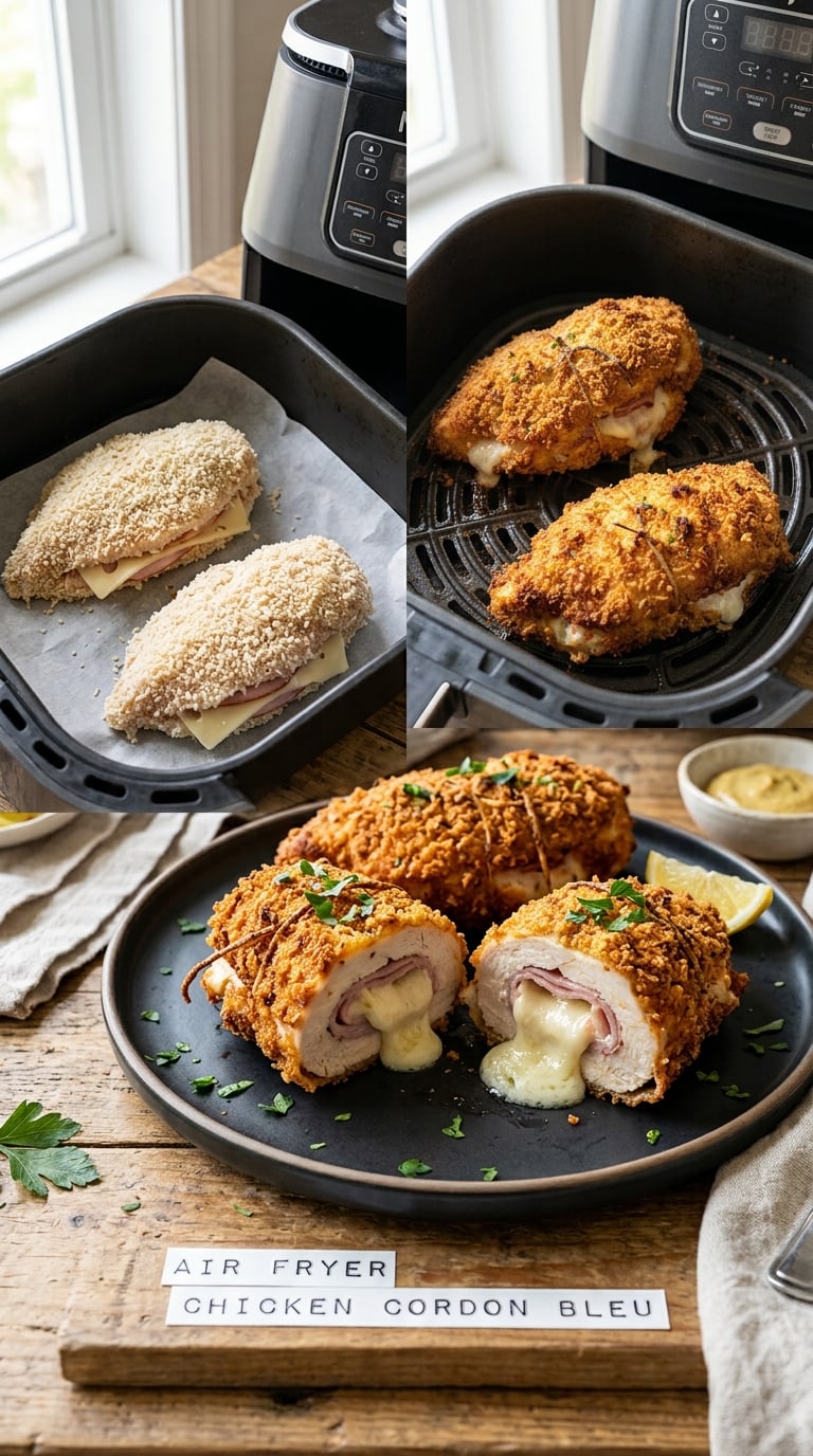 Air Fryer Chicken Cordon Bleu