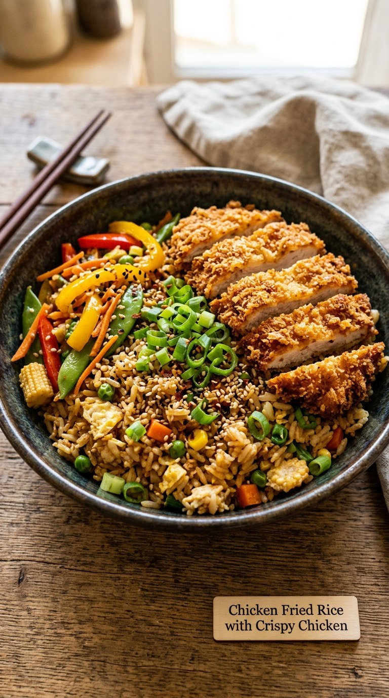 Chicken Fried Rice with Crispy Chicken