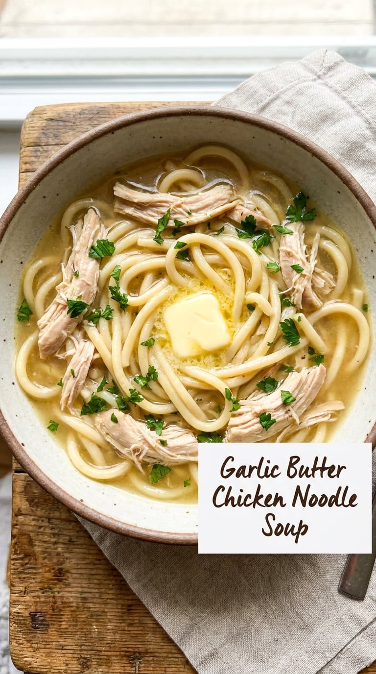 Garlic Butter Chicken Noodle Soup