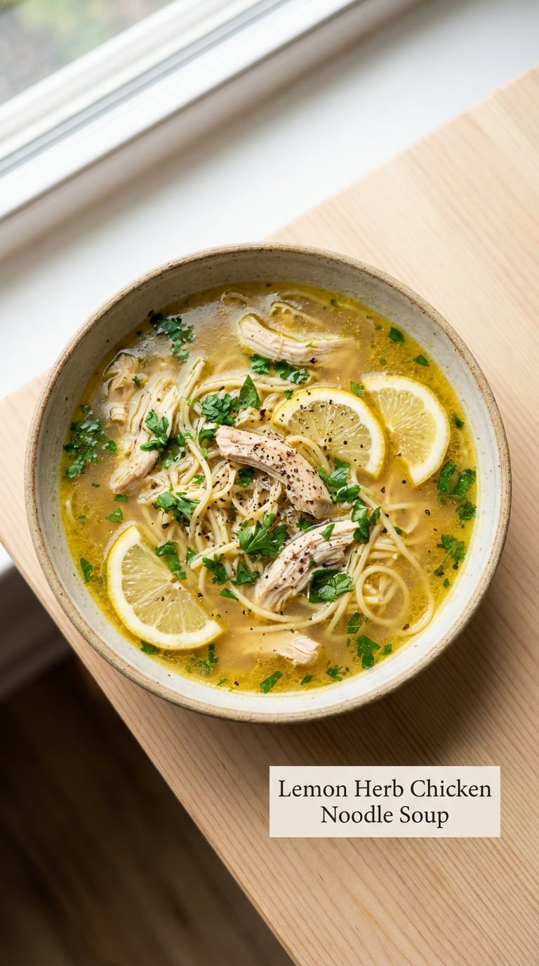 Lemon Herb Chicken Noodle Soup