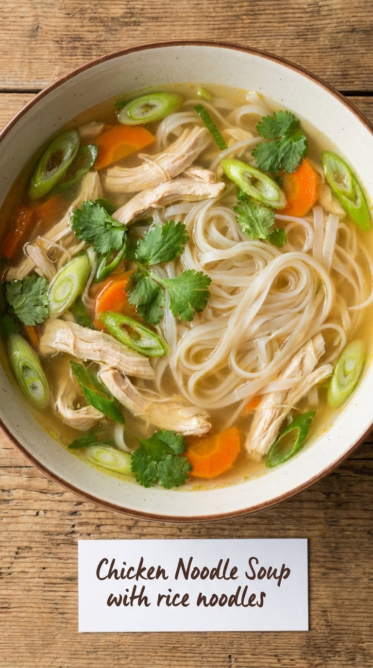 Chicken Noodle Soup with rice noodles