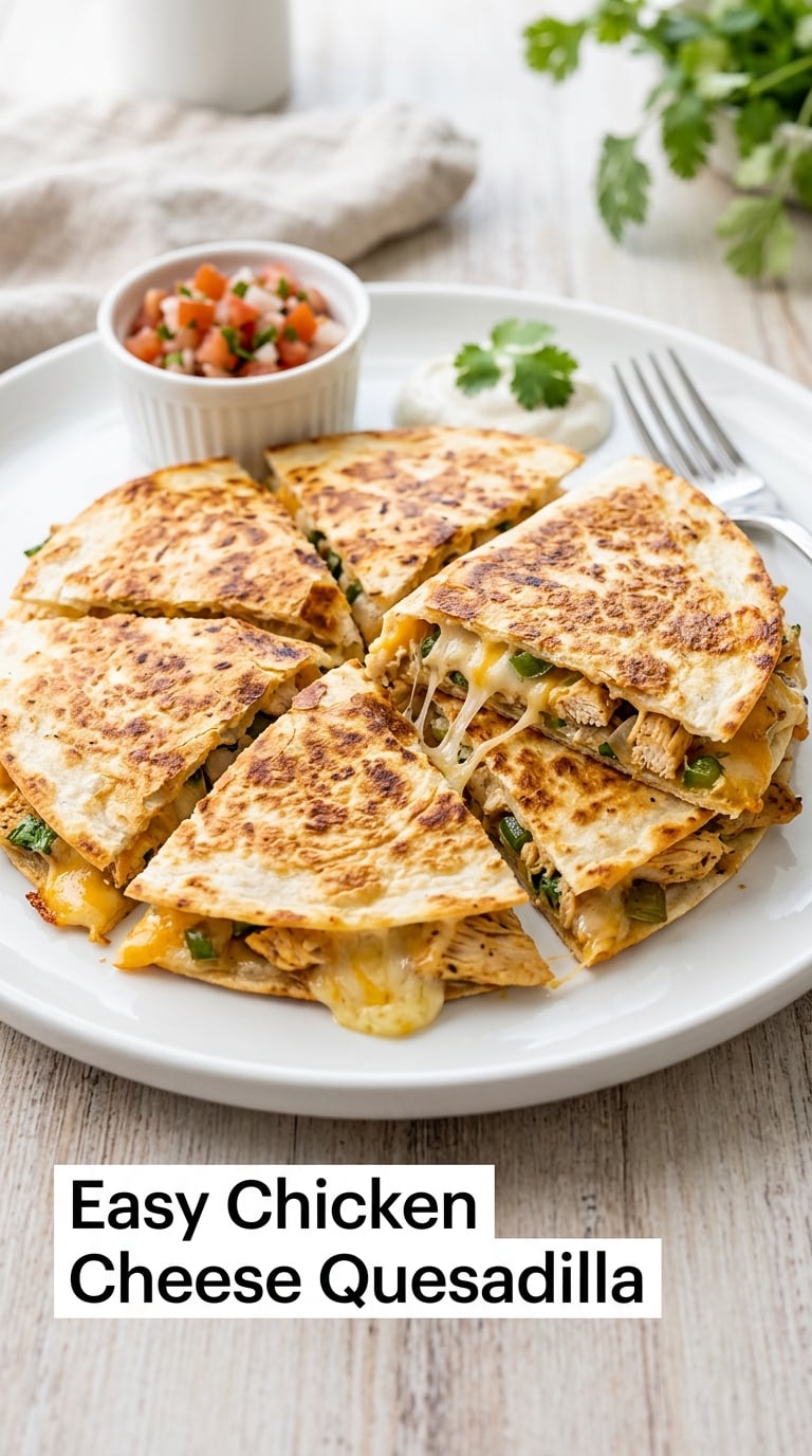 Easy Chicken Cheese Quesadilla