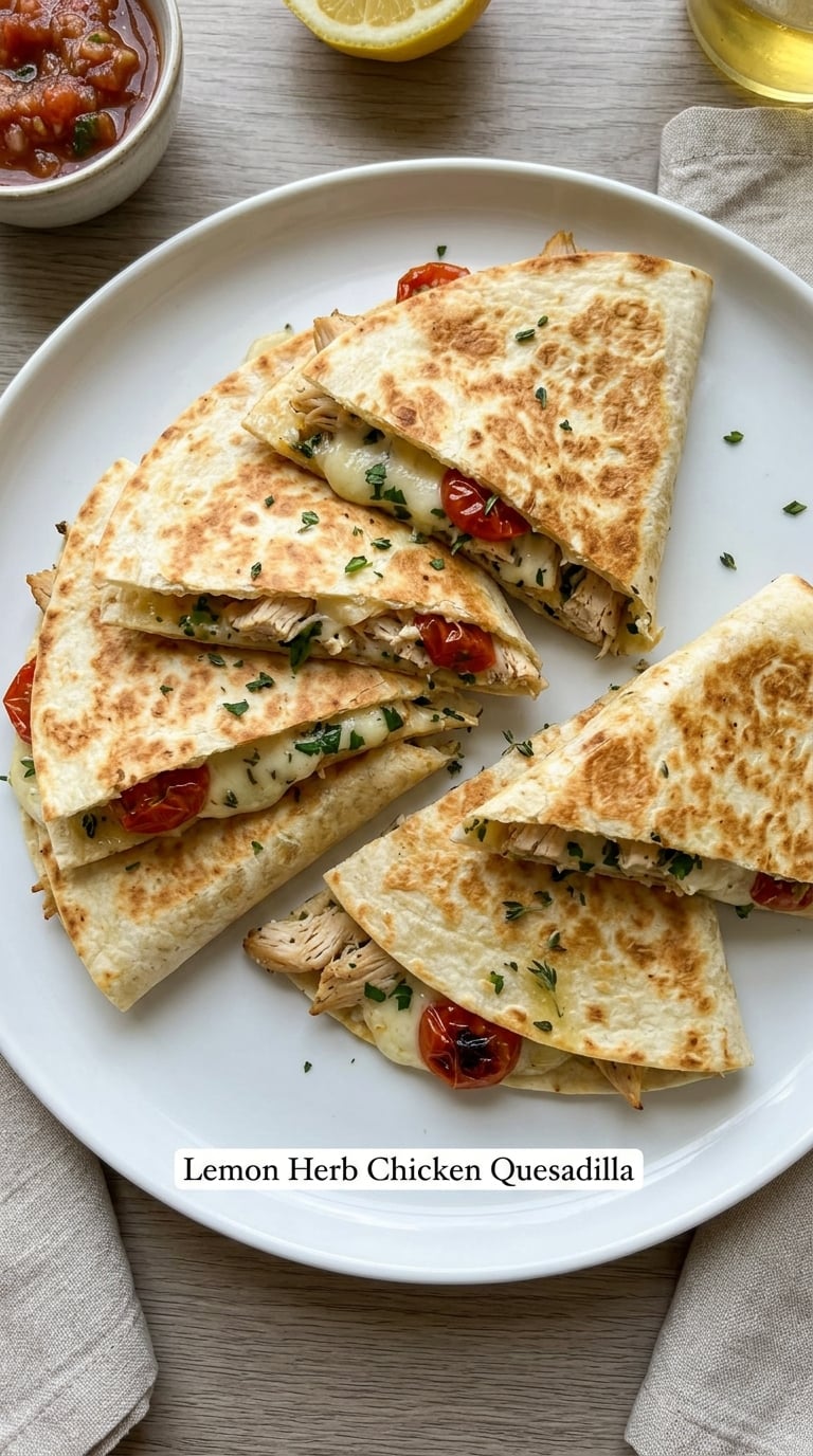 Lemon Herb Chicken Quesadilla