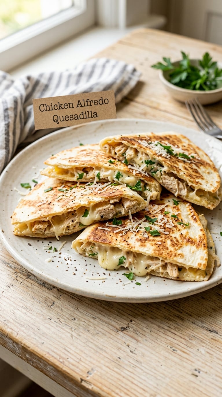 Chicken Alfredo Quesadilla