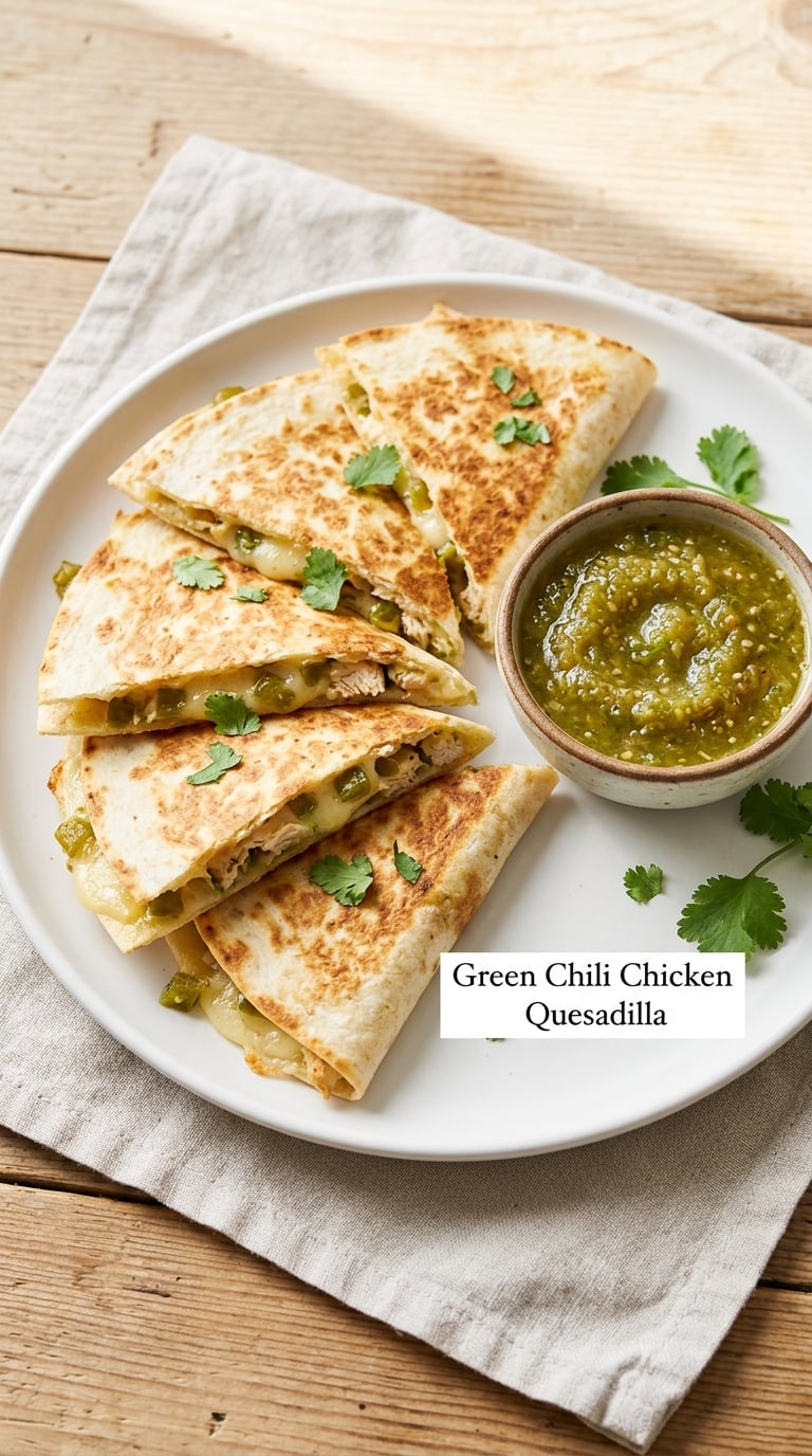 Green Chili Chicken Quesadilla
