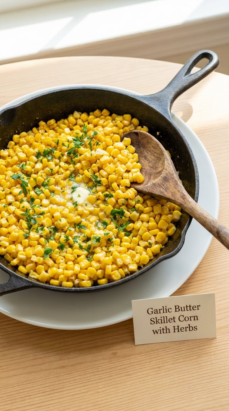 Garlic Butter Skillet Corn with Herbs