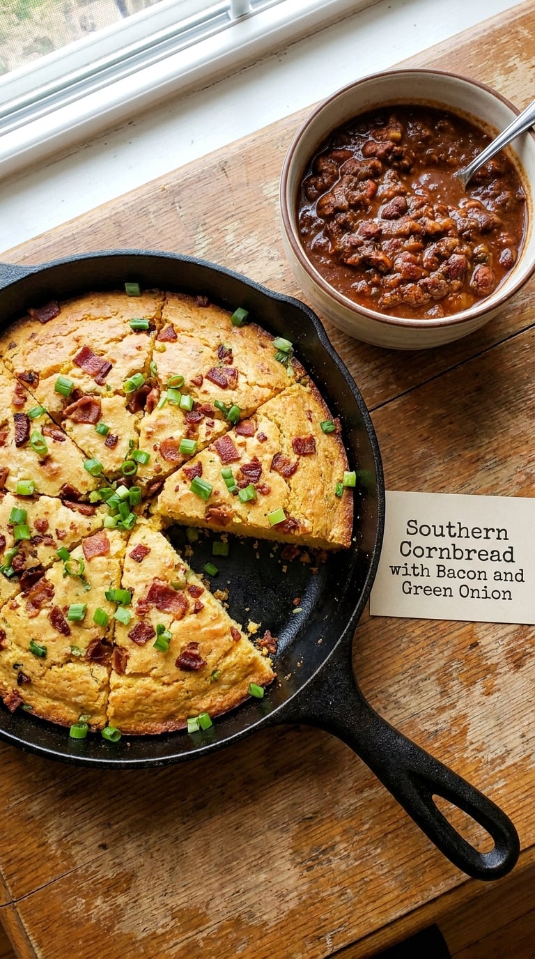 Southern Cornbread with Bacon and Green Onion